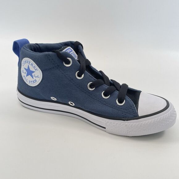 Converse Chuck Taylor Street Mid Unisex Big Kids Shoes Sneakers Blue Size 2 New - Picture 2 of 10